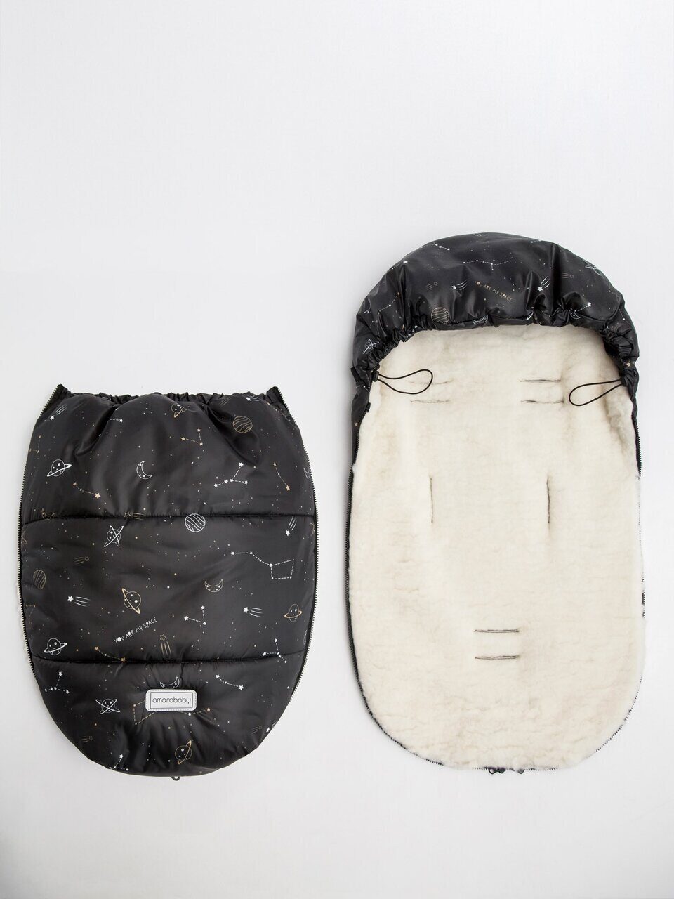 Конверт зимний меховой AMAROBABY Snowy Baby 85 см с рисунком Конверт зимний меховой AMAROBABY Snowy Baby 85 см с рисунком