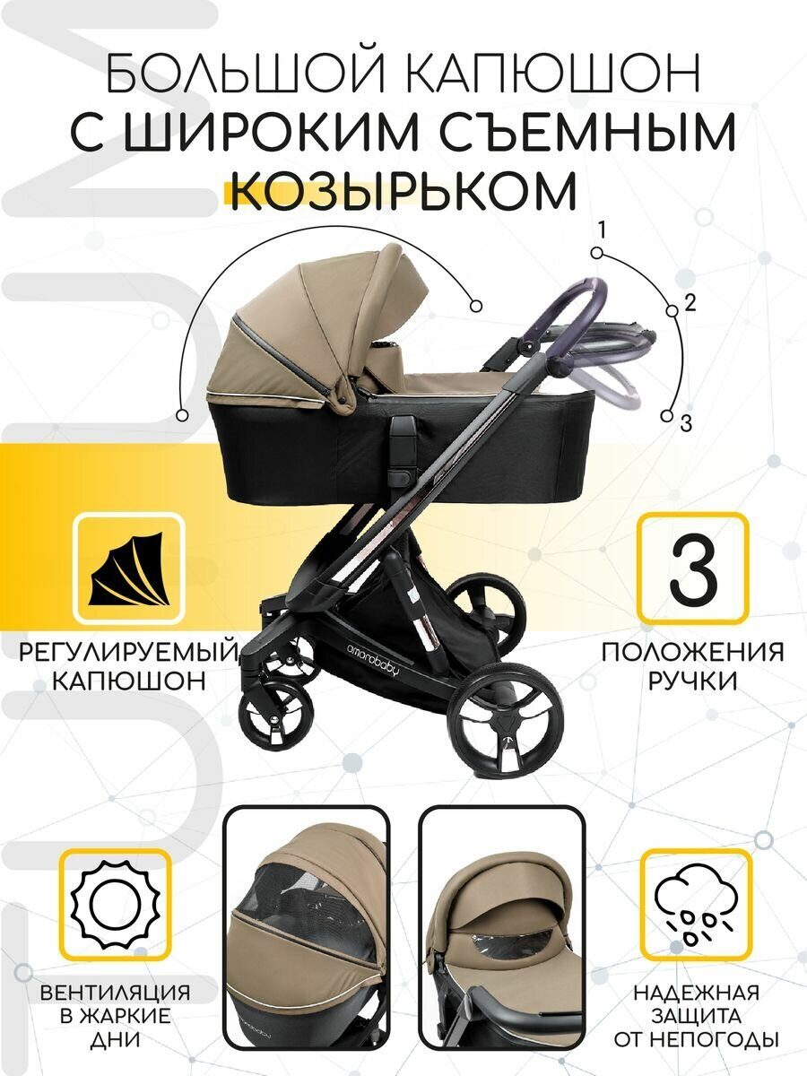 Коляска детская 2 в 1 с автоматическим тормозом AMAROBABY TUTUM Коляска детская 2 в 1 с автоматическим тормозом AMAROBABY TUTUM