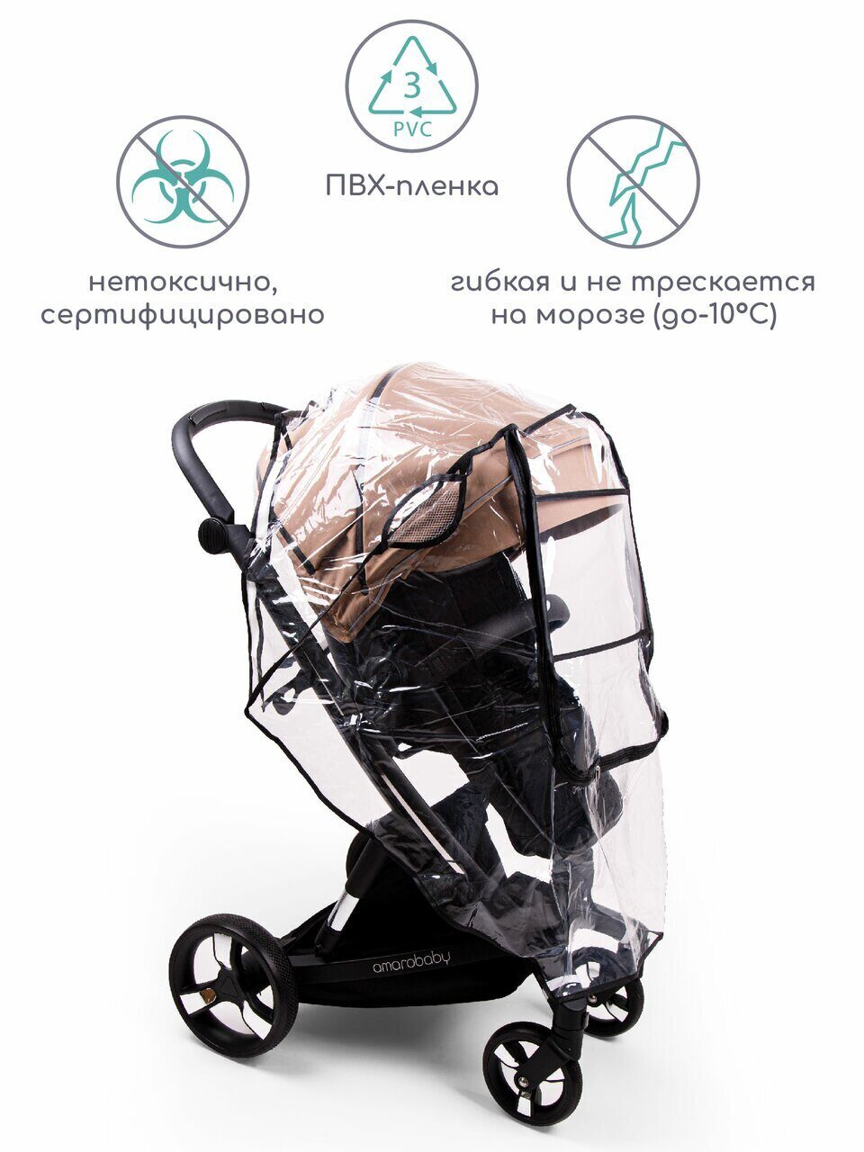 Дождевик для коляски универсальный AMAROBABY RAIN STOP Дождевик для коляски универсальный AMAROBABY RAIN STOP