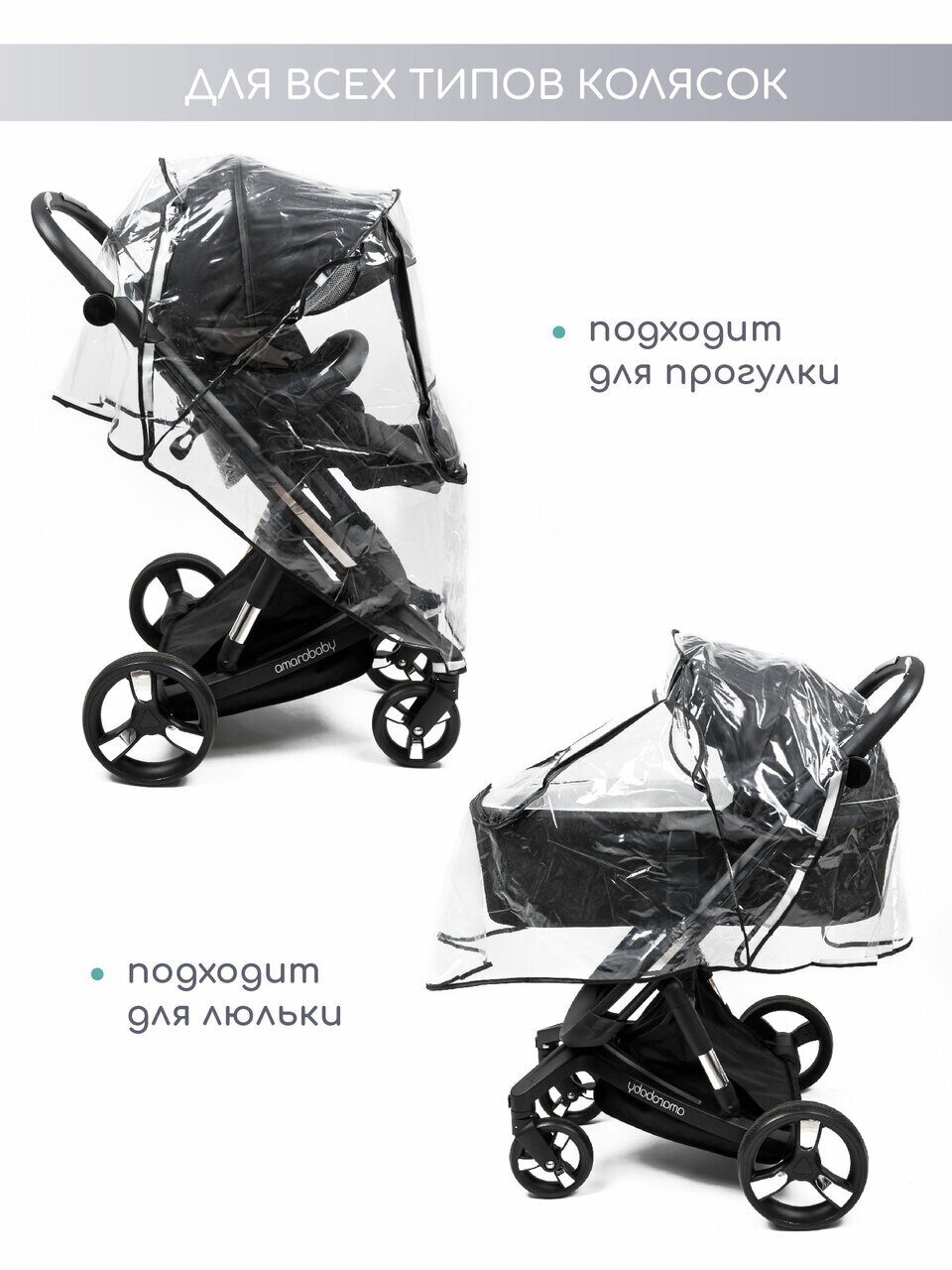 Дождевик для коляски универсальный AMAROBABY RAIN STOP Дождевик для коляски универсальный AMAROBABY RAIN STOP