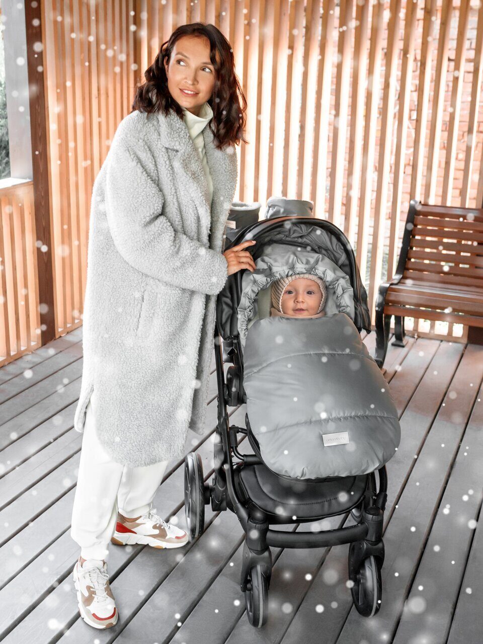 Конверт зимний меховой AMAROBABY Snowy Baby 85 см Конверт зимний меховой AMAROBABY Snowy Baby 85 см