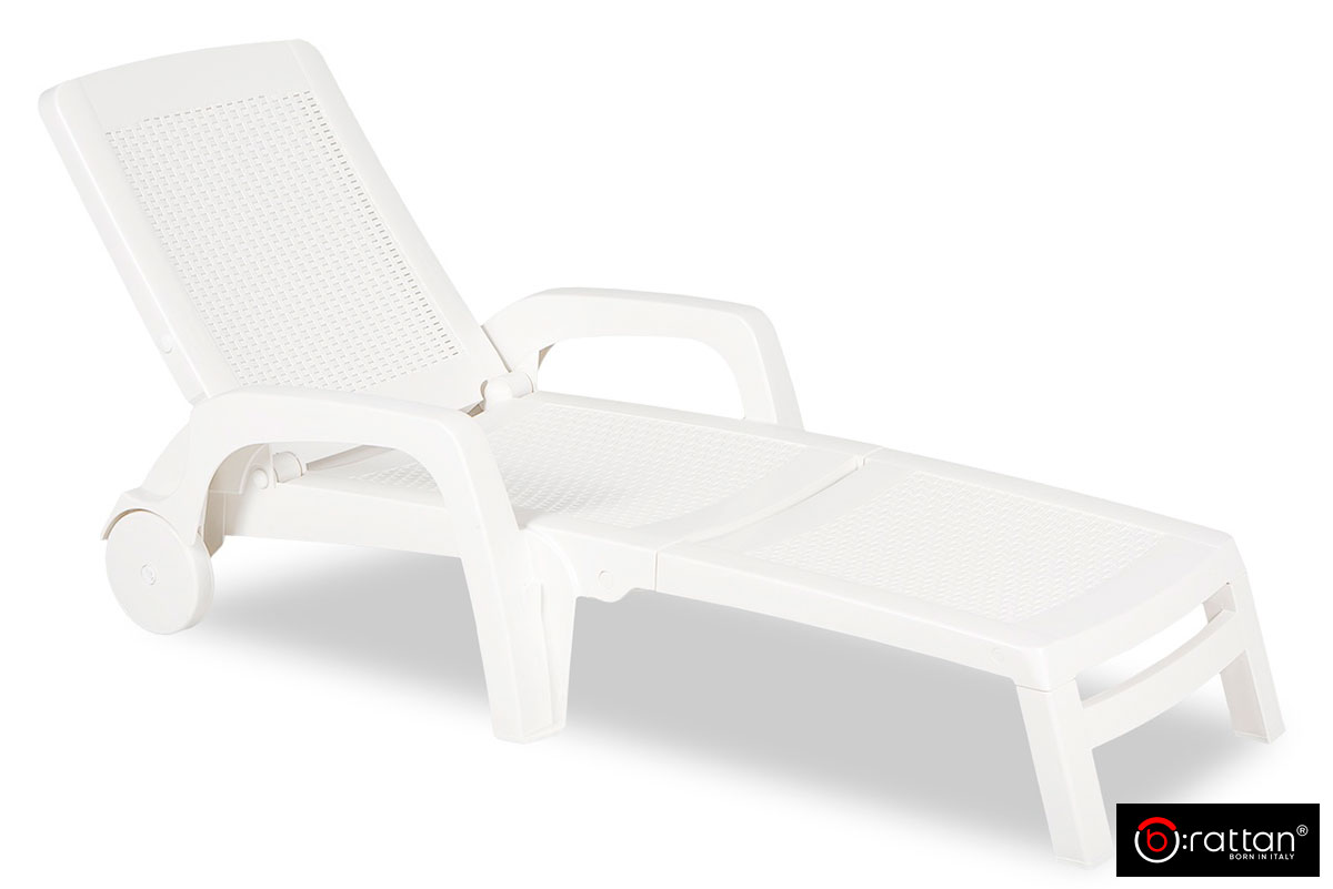 Шезлонг B:rattan MIAMI складной, белый