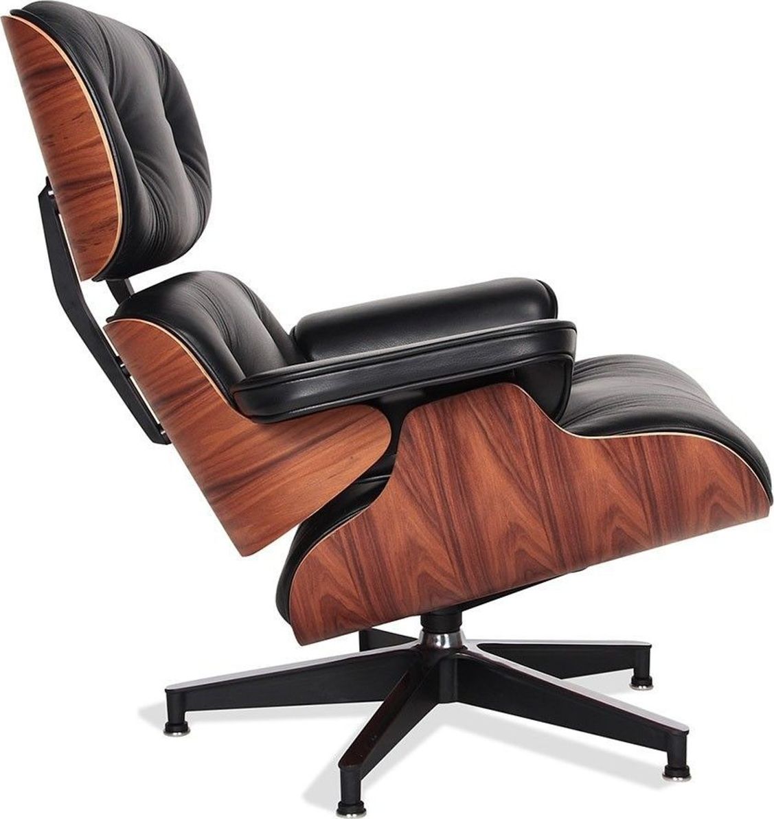 Кресло EAMES LOUNGE CHAIR и оттоманка EAMES LOUNGE CHAIR чёрные Кресло EAMES LOUNGE CHAIR и оттоманка EAMES LOUNGE CHAIR чёрные