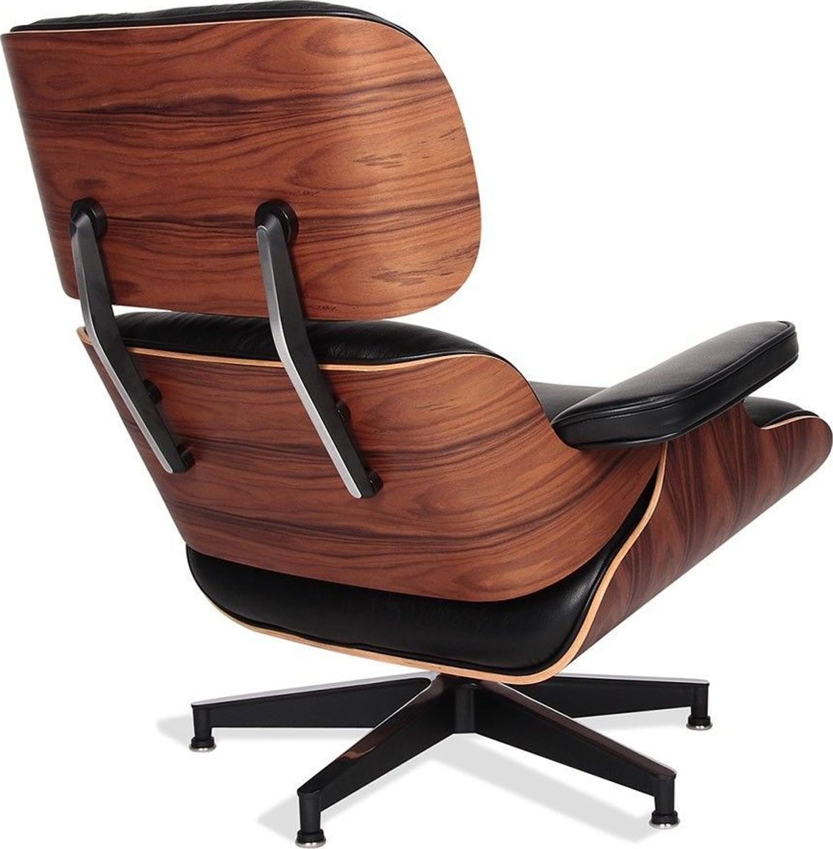 Кресло EAMES LOUNGE CHAIR и оттоманка EAMES LOUNGE CHAIR чёрные Кресло EAMES LOUNGE CHAIR и оттоманка EAMES LOUNGE CHAIR чёрные