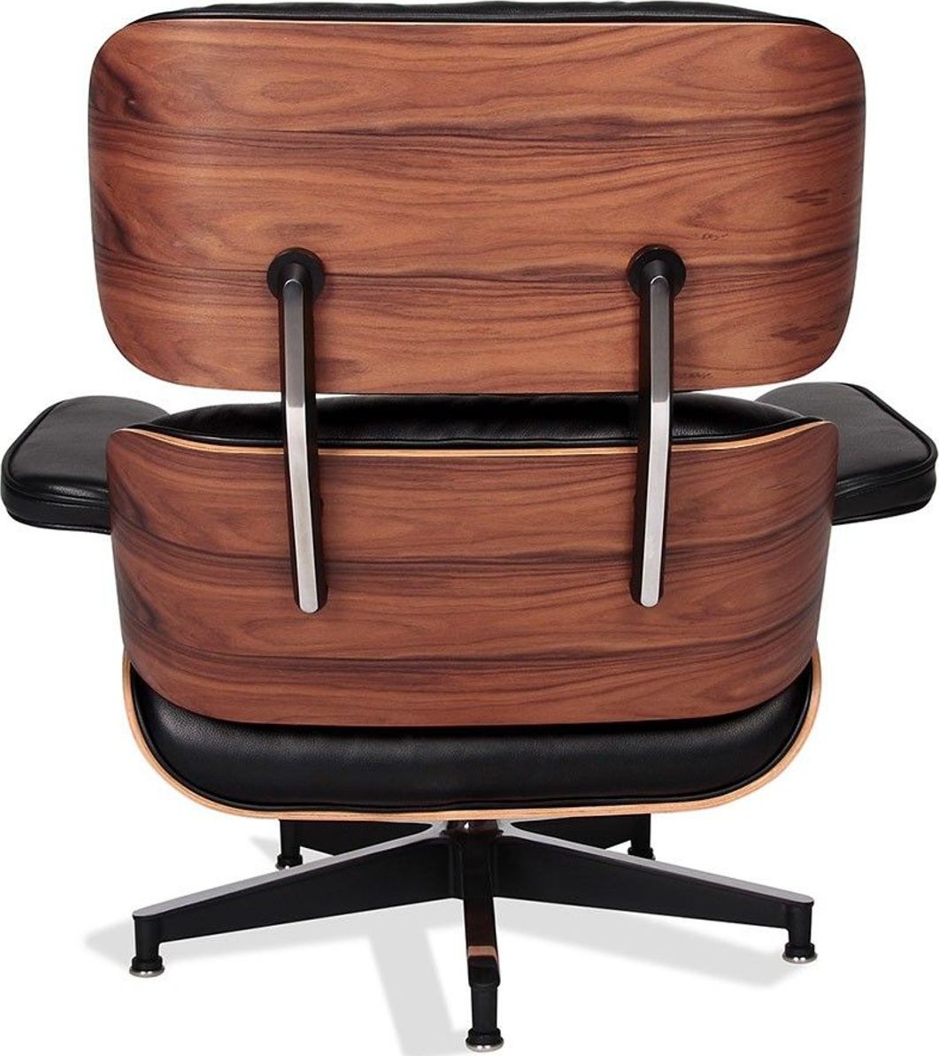 Кресло EAMES LOUNGE CHAIR и оттоманка EAMES LOUNGE CHAIR чёрные Кресло EAMES LOUNGE CHAIR и оттоманка EAMES LOUNGE CHAIR чёрные